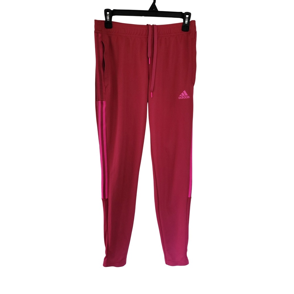 Adidas Primegreen Athletic Track Pants Pink Small Womens Side Zip Pockets #7